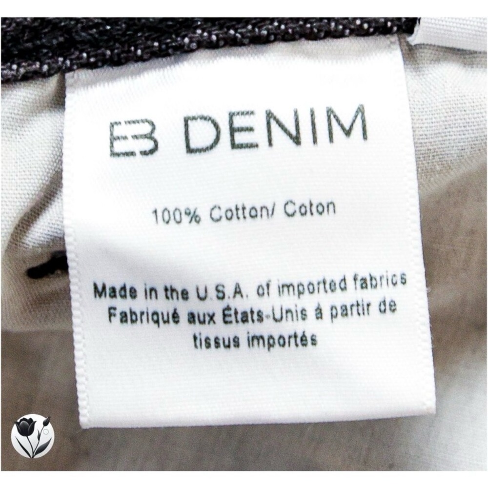 NWT EB Denim Black Two Jean Size 27 Inseam 33 High Rise Straight Made in USA - Picture 10 of 11